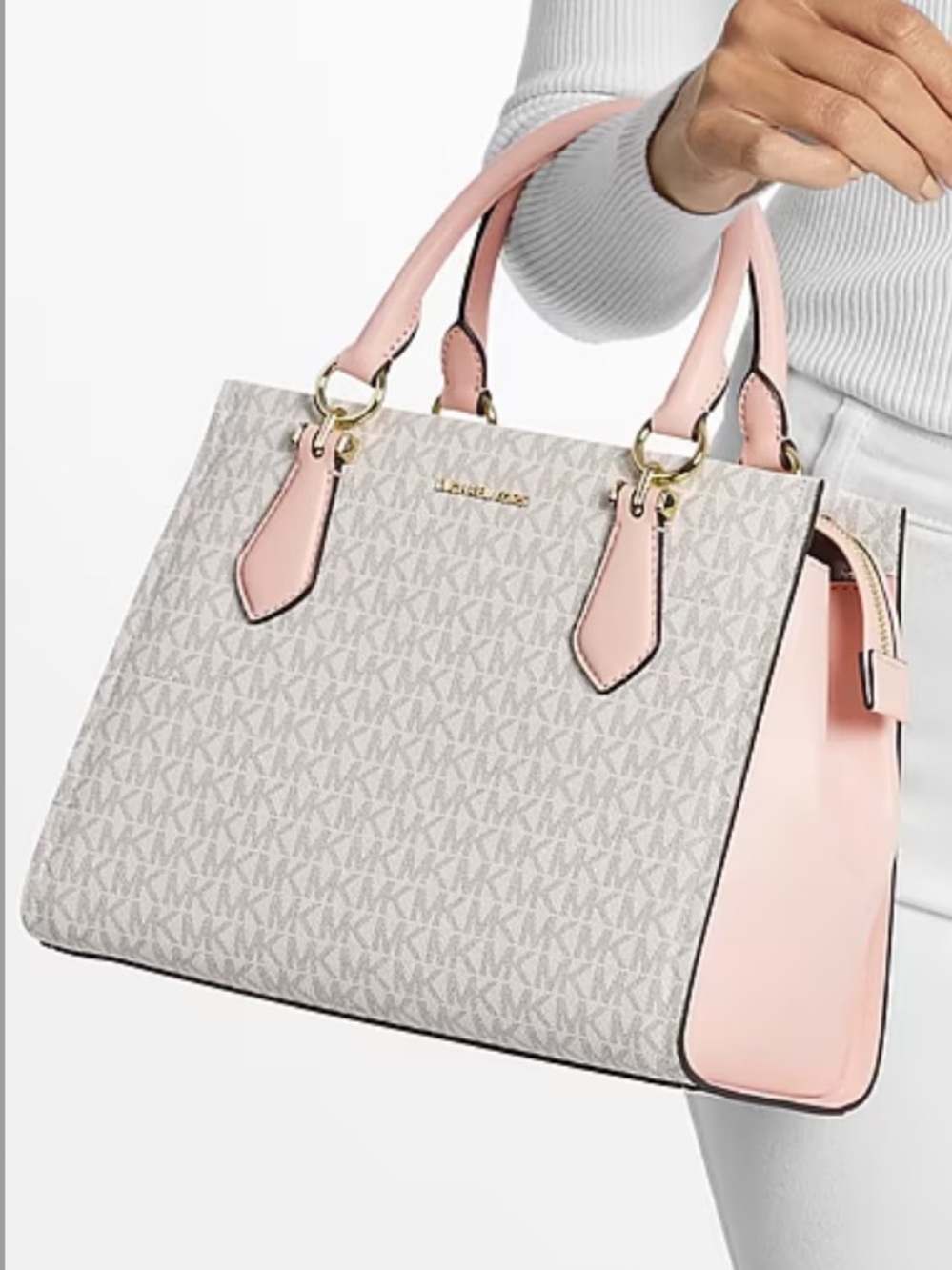 Michael Kors Marilyn Medium Signature Logo Convertible Satchel Crossbody Bag NWT - Picture 4 of 16